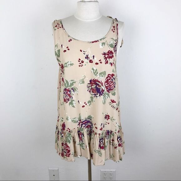 Faithful the Brand Floral Tie Strap Mini Dress Med - Picture 1 of 8